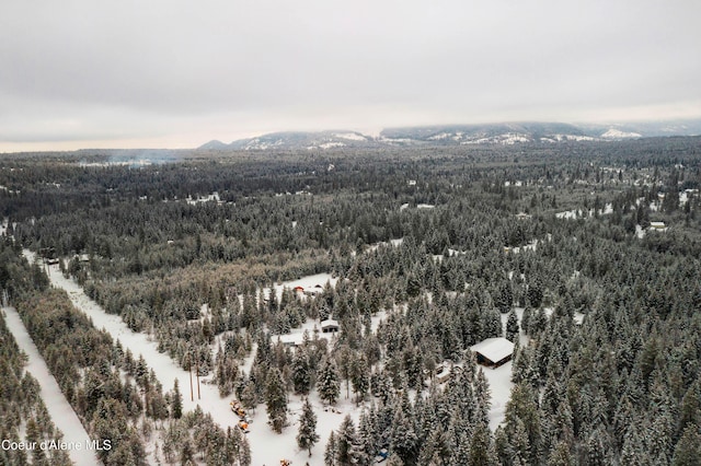 aerial view with a mountain view