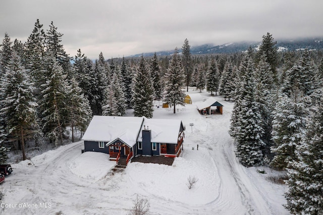 view of snowy aerial view