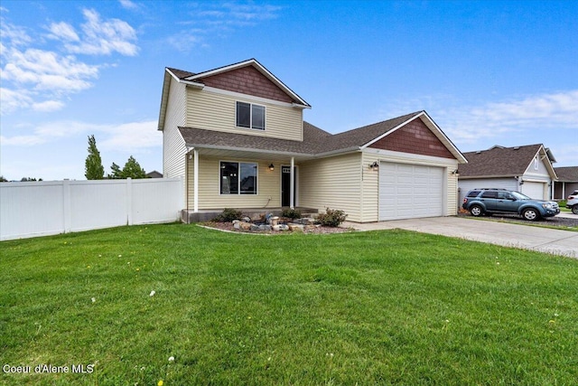13043 N Zodiac Loop, Rathdrum, ID 83858 - view of front of house with driveway, an attached garage, roof with shingles, and a porch