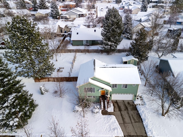 view of snowy aerial view