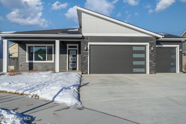 view of front of home with a garage