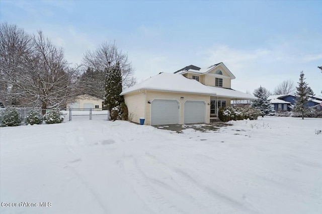 exterior space featuring a garage