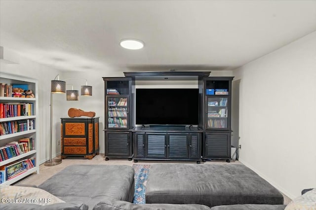 living room with carpet