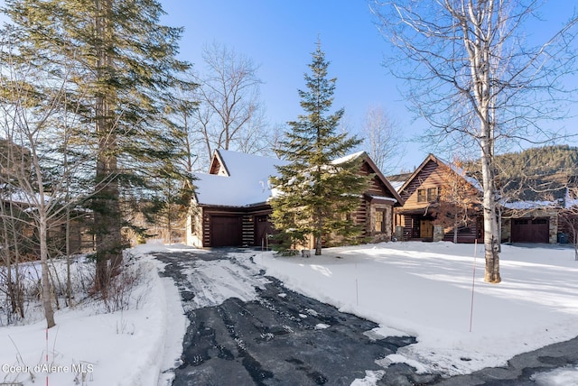 view of log-style house