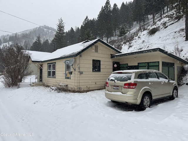 view of snowy exterior