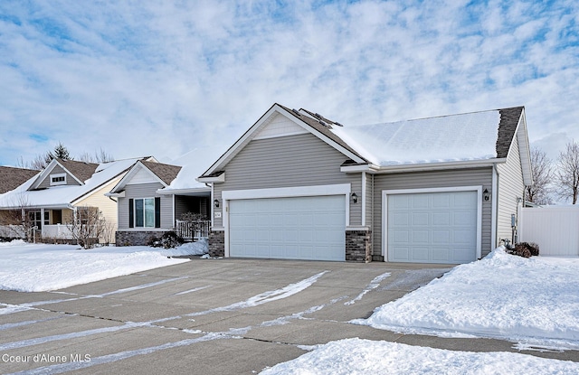 view of front of home with a garage