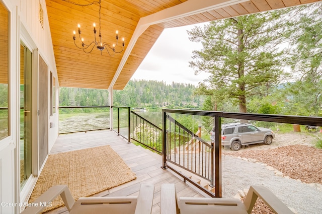 deck featuring a porch