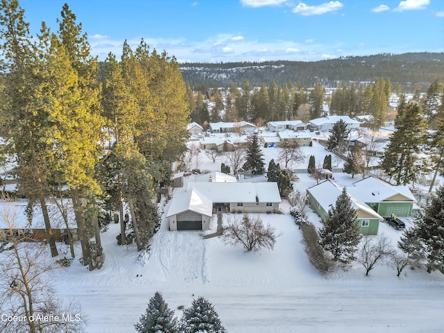 view of snowy aerial view