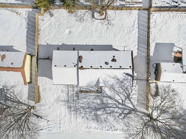 view of snowy aerial view