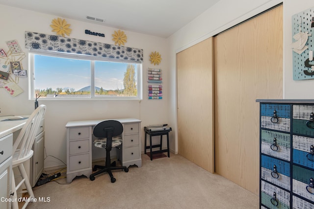 view of carpeted office