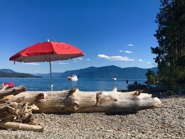 property view of water featuring a mountain view