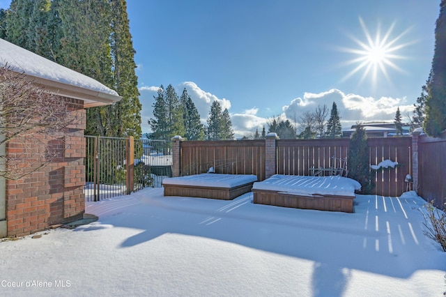 view of patio / terrace featuring a hot tub