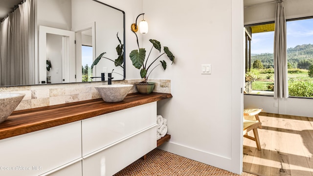 interior space featuring sink