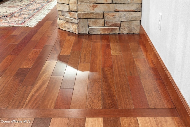 interior details featuring hardwood / wood-style flooring