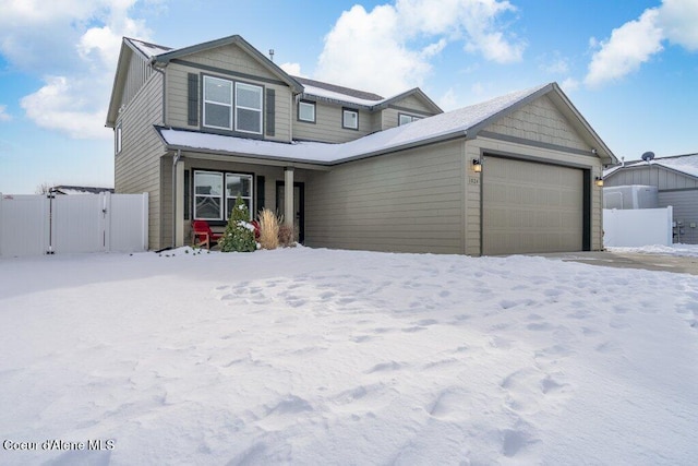 view of front of home with a garage