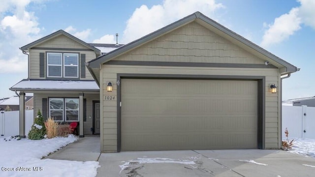 view of front facade with a garage