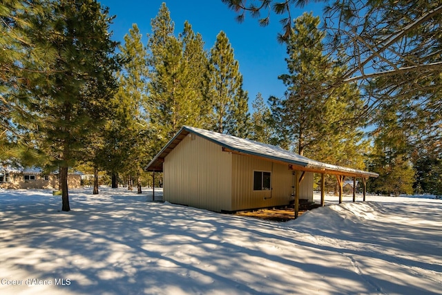 view of snowy exterior