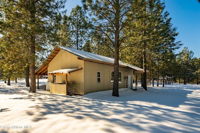 view of snowy exterior