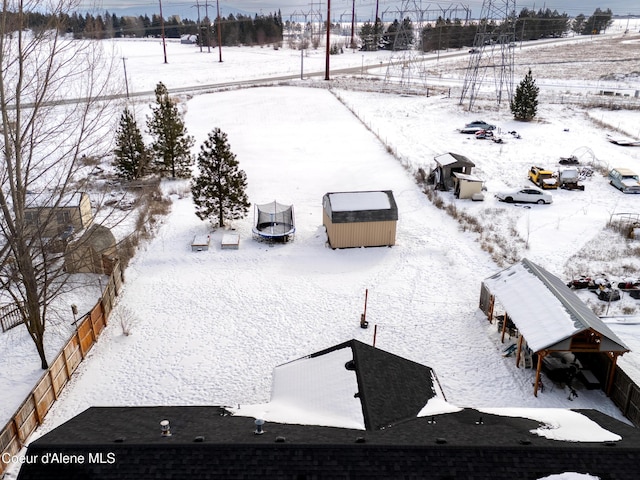 view of snowy aerial view