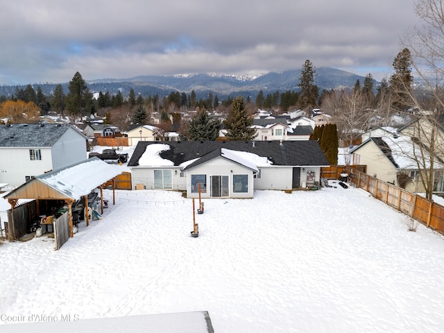 exterior space with a mountain view