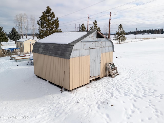 view of snow covered structure