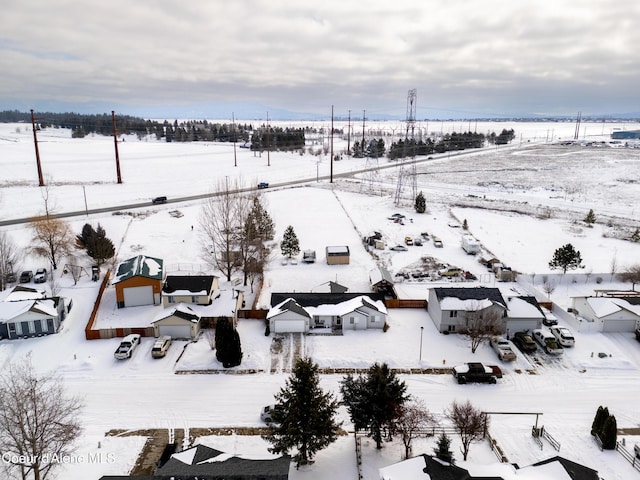 view of snowy aerial view