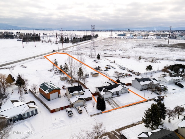 view of snowy aerial view