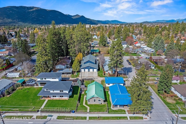 1108 Pine St, Sandpoint, ID 83864 - bird's eye view featuring a mountain view and a residential view