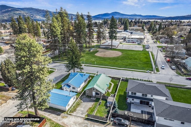 1108 Pine St, Sandpoint, ID 83864 - birds eye view of property featuring a mountain view and a residential view