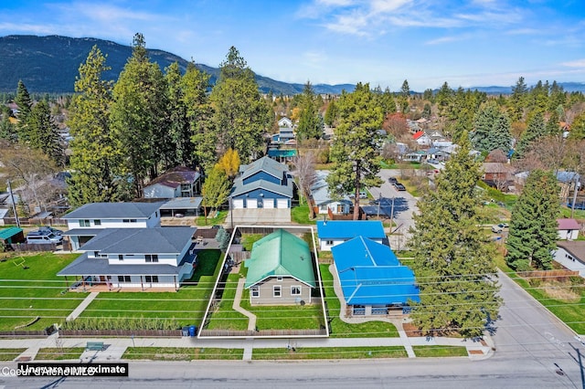 1108 Pine St, Sandpoint, ID 83864 - drone / aerial view featuring a residential view and a mountain view