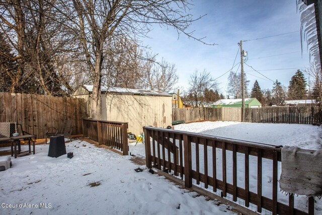 view of snowy yard