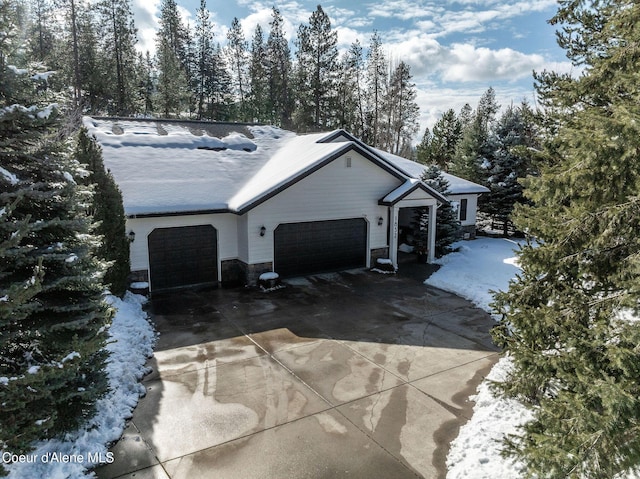 exterior space featuring a garage