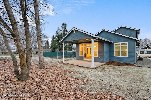 rear view of property with a patio