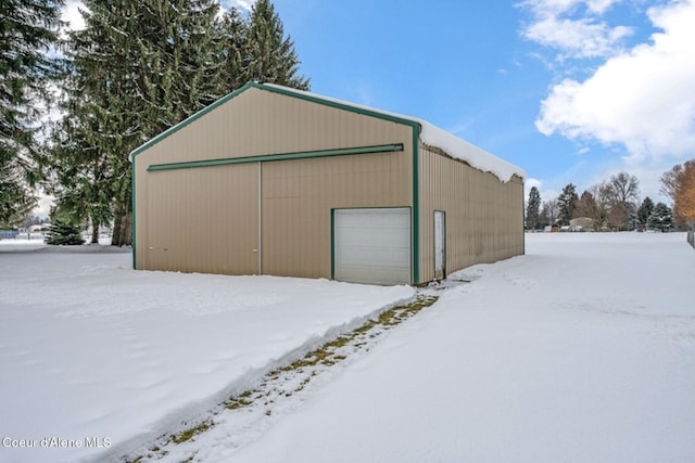 exterior space featuring a garage