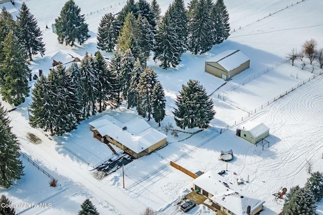 view of snowy aerial view