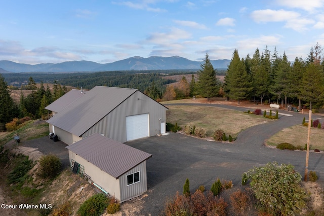 aerial view with a mountain view