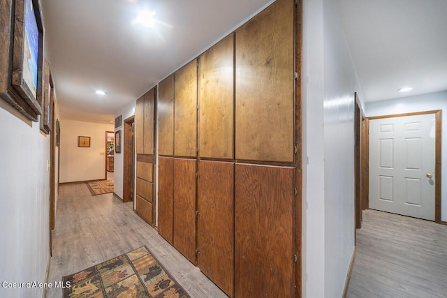 hall featuring light wood-type flooring