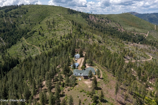 1600 Patches Ln, Saint Maries, ID 83861 - aerial view of property and surrounding area featuring a heavily wooded area and mountains