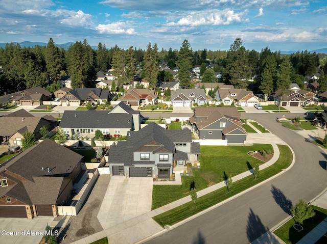 bird's eye view with a residential view