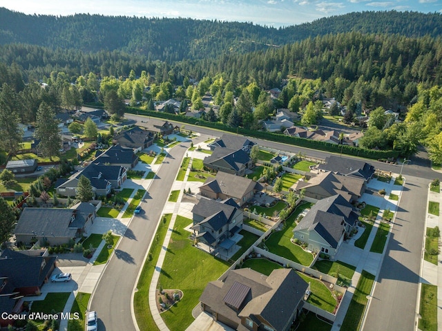 aerial view with a residential view