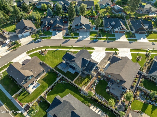 aerial view with a residential view