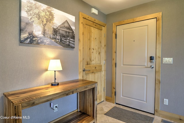 entryway with baseboards