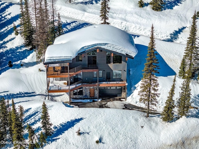 view of snowy aerial view