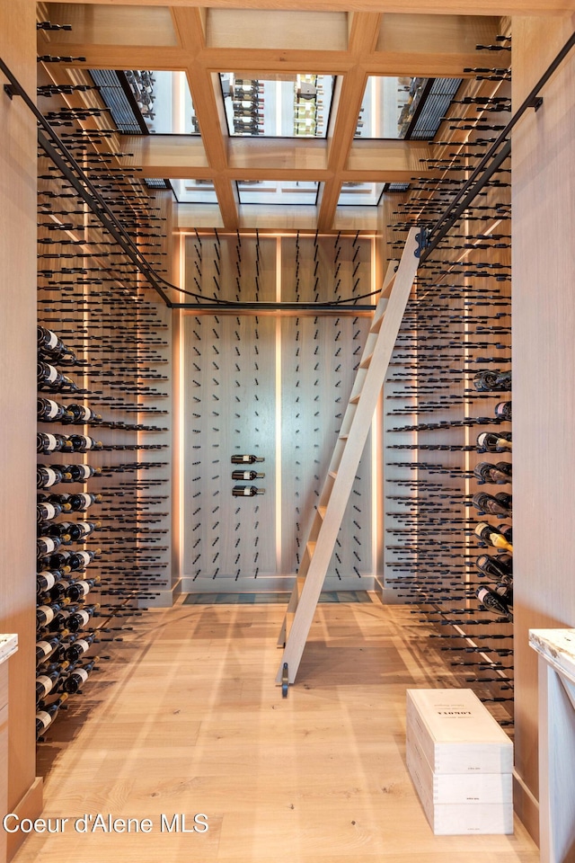 wine cellar featuring wood finished floors