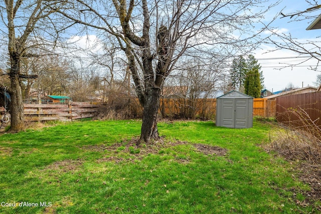 329 S Florence Ave, Sandpoint, ID 83864 - view of yard with an outdoor structure, a shed, and a fenced backyard