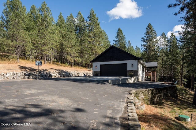 garage with driveway