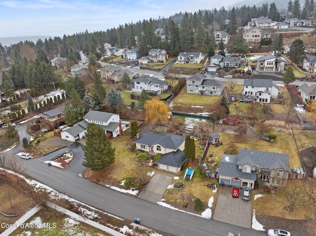 aerial view with a residential view