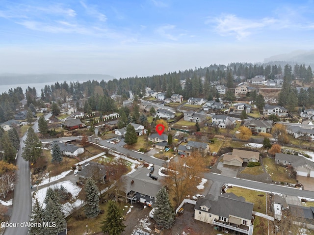 aerial view with a residential view