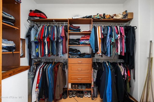 view of walk in closet