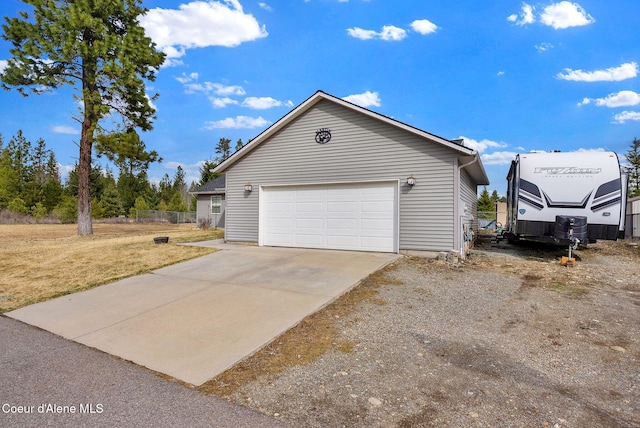 garage with driveway